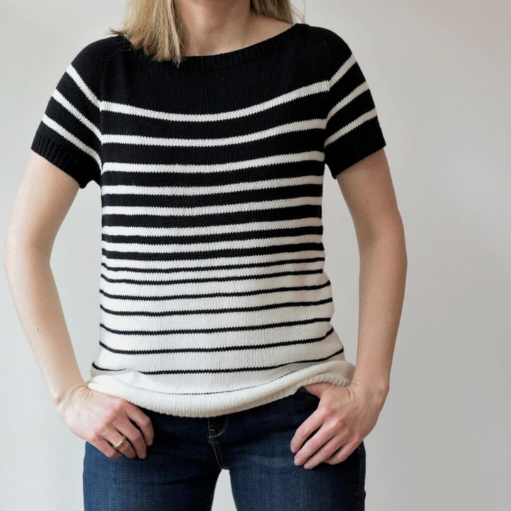 Strickauszeit Shirt Black and White Tee Strickanleitung - Strickauszeit (PDF) Lieblingsgarn