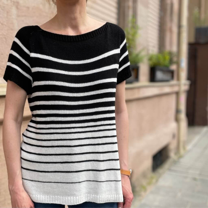 Strickauszeit Shirt Black and White Tee Strickanleitung - Strickauszeit (PDF) Lieblingsgarn