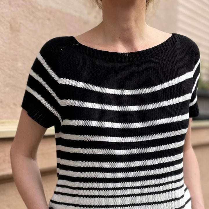 Strickauszeit Shirt Black and White Tee Strickanleitung - Strickauszeit (PDF) Lieblingsgarn