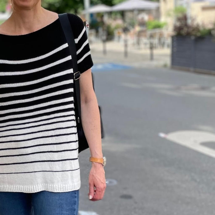 Strickauszeit Shirt Black and White Tee Strickanleitung - Strickauszeit (PDF) Lieblingsgarn