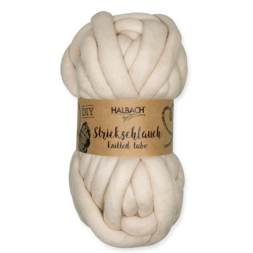 Halbach Strickschlauch gefüllt mit PES-Bauschgarn creme Lieblingsgarn