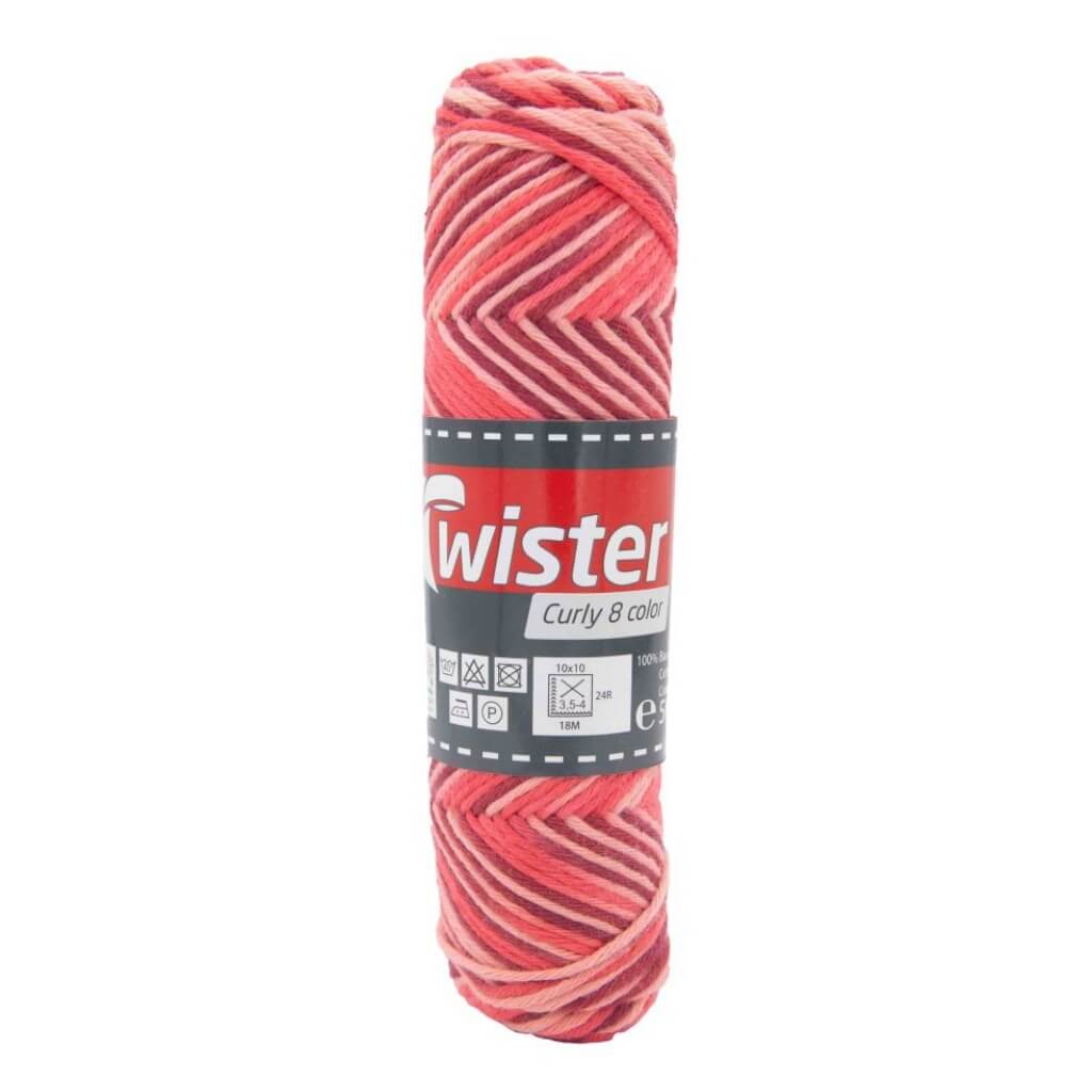 Twister 103 - Orange/Rot Twister Curly 8F Color 50g Lieblingsgarn