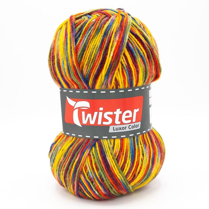 Twister 08 - Blau/Jade/Rot/Gelb Twister Luxor 150g Lieblingsgarn