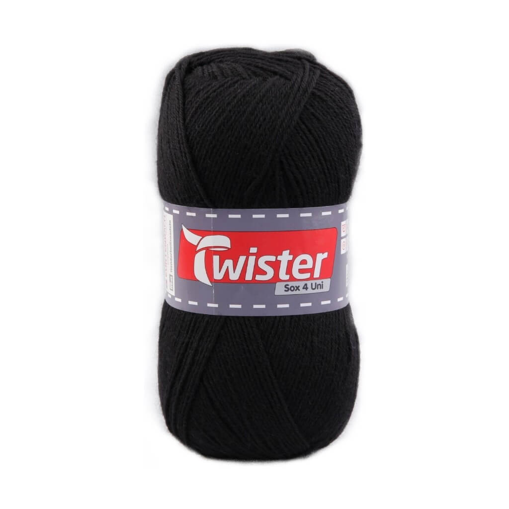 Twister 90 - Schwarz Twister Sox 100g Uni - Sockenwolle Lieblingsgarn