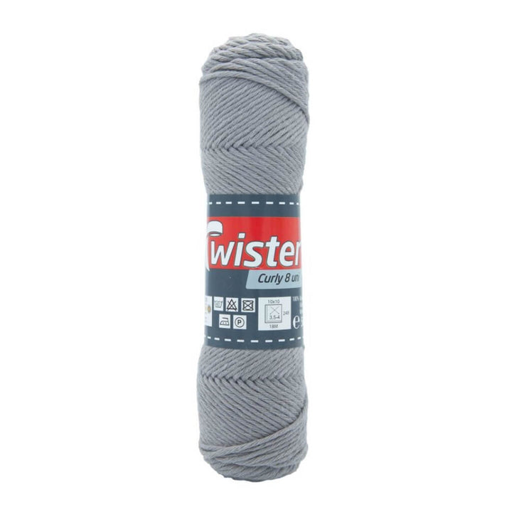 Twister 18 - Mausgrau Twister Curly 8 50g - Topflappengarn Lieblingsgarn