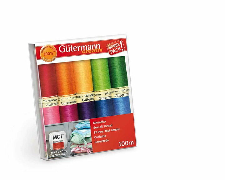 Gütermann Regenbogen Gütermann Nähfaden-Set Allesnäher - 10 Farben Lieblingsgarn