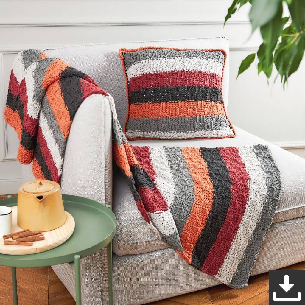 Woolly Hugs Strickdecke mit Kissen Strickanleitung - Woolly Hugs (PDF) Lieblingsgarn