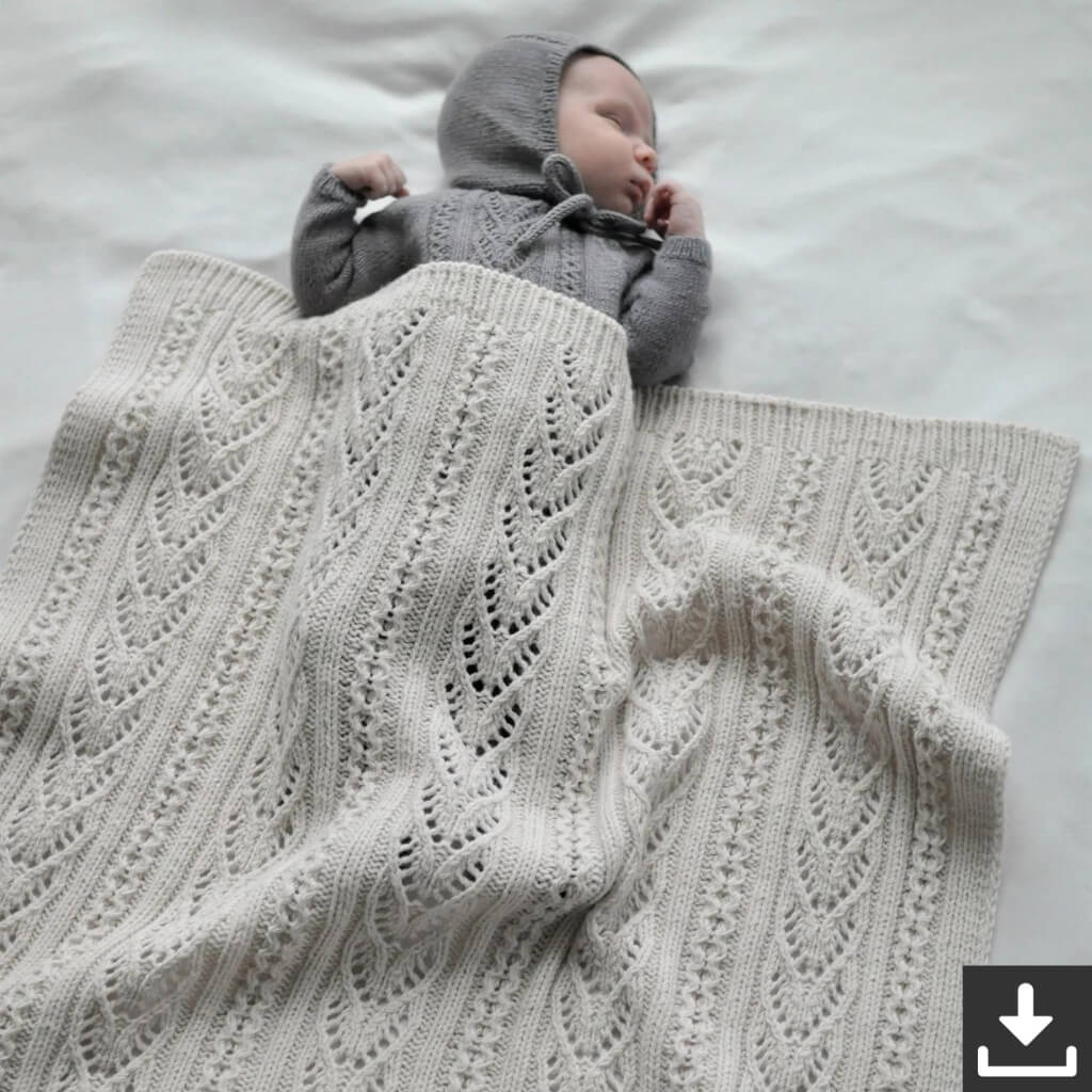 Sandnes Garn Yndestrikk Bladranke-Babydecke (PDF) Lieblingsgarn