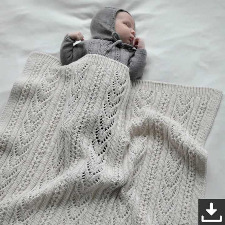 Sandnes Garn Yndestrikk Bladranke-Babydecke (PDF) Lieblingsgarn