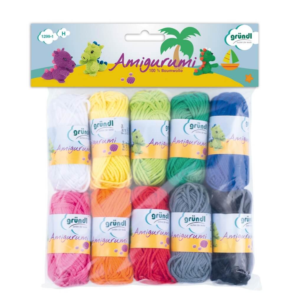 Gründl Amigurum Häkelgarn Set 10 x 10 g 01 - Bunt Lieblingsgarn
