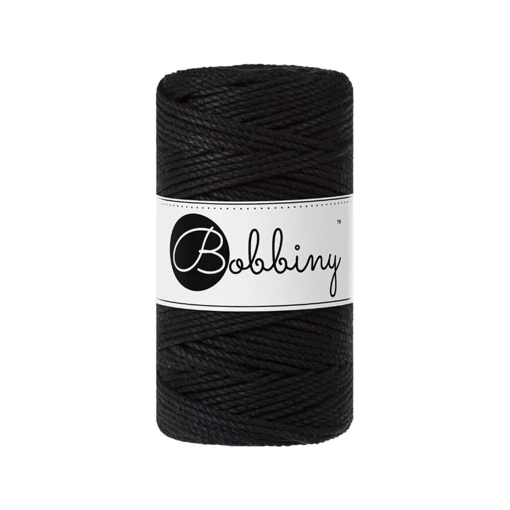 Bobbiny Makramee Garn 3mm gedreht Black Lieblingsgarn
