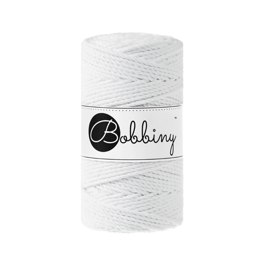 Bobbiny Makramee Garn 3mm gedreht White Lieblingsgarn