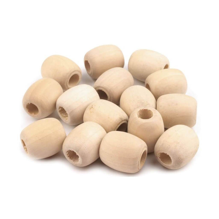 10 Natur Holzperlen Oval 18x20mm Lieblingsgarn