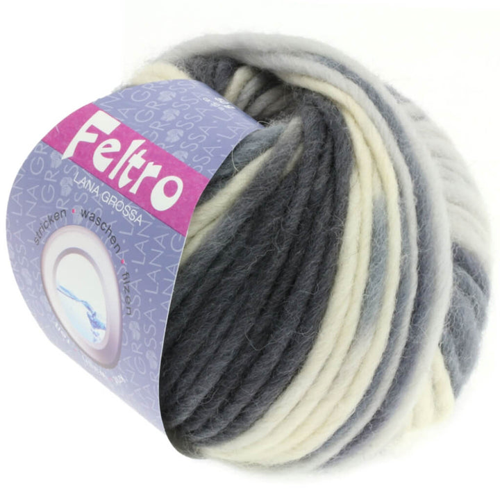 Lana Grossa Feltro Print 50g 331 - Silber-/Mittel-/Dunkelgrau Lieblingsgarn