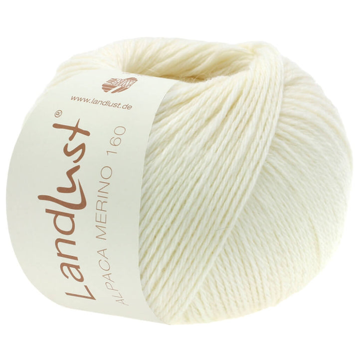 Lana Grossa Landlust Alpaka Merino 160 50 g 401 - Rohweiß Lieblingsgarn