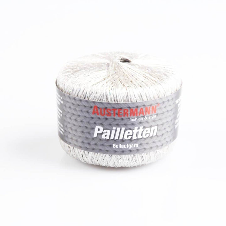 Austermann Pailletten 25g Beilaufgarn 1 - Platin Lieblingsgarn