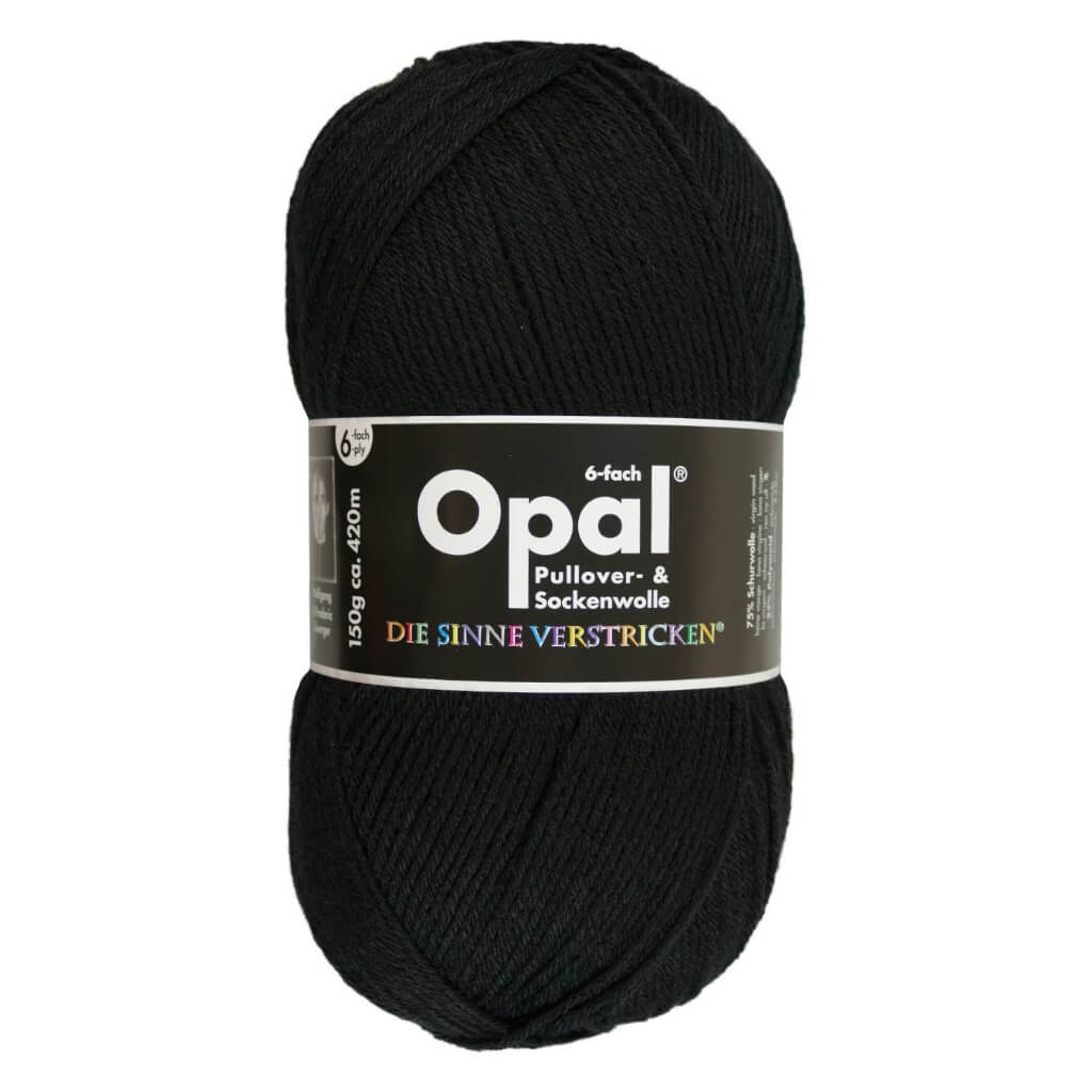 Opal Sockenwolle Uni 6-fach 150g 5306 - Tiefschwarz Lieblingsgarn
