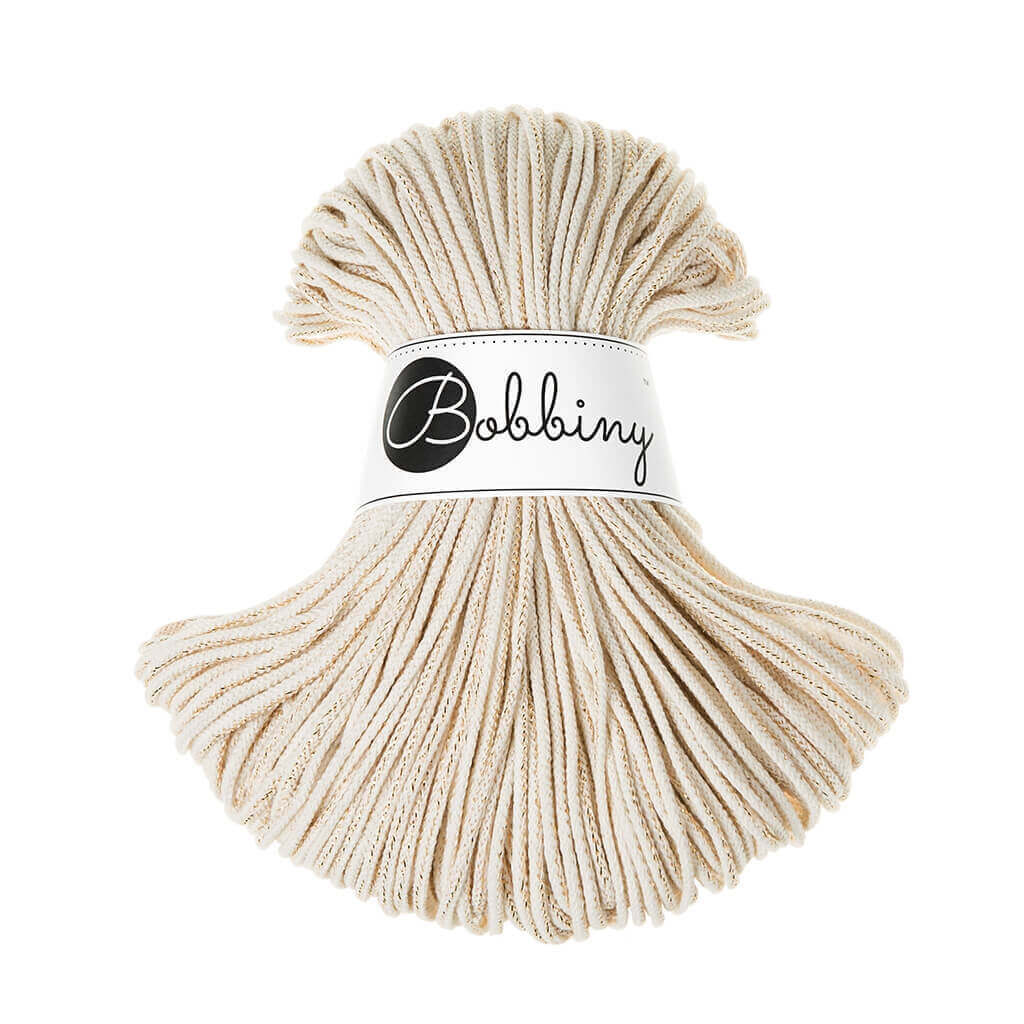 Bobbiny Kordel Junior 3mm x 100 m Golden Natural Lieblingsgarn