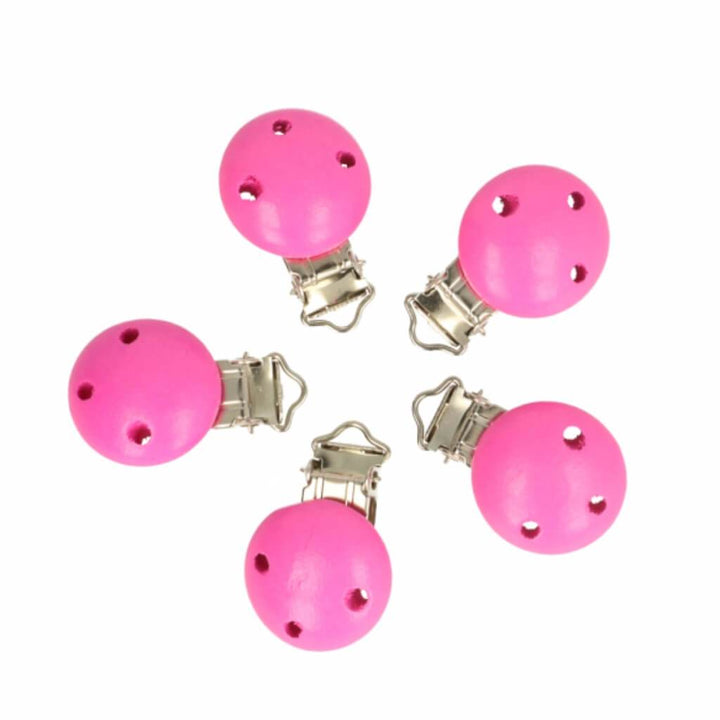 5 Clips für Schnullerketten Pink Lieblingsgarn