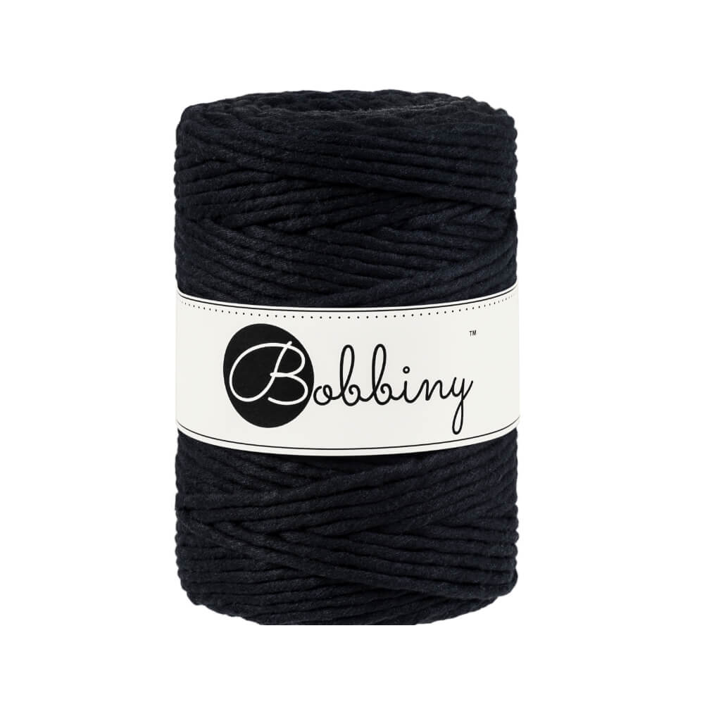 Bobbiny Makramee Garn 5 mm x 100 m Black Lieblingsgarn