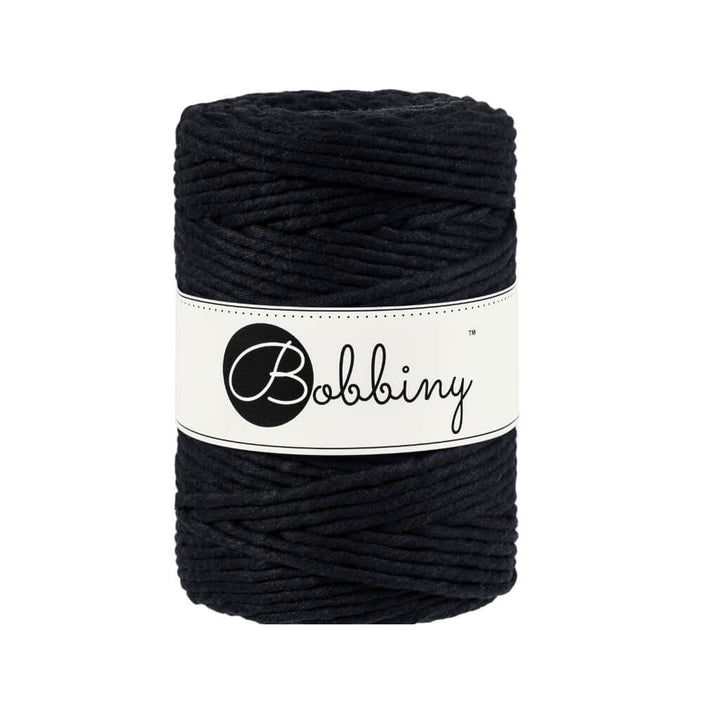 Bobbiny Makramee Garn 5 mm x 100 m Black Lieblingsgarn
