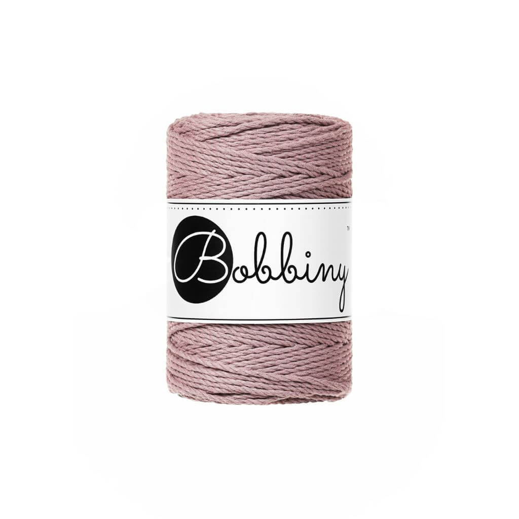 Bobbiny Makramee Garn 1,5 mm x 100 m gedreht Mauve Lieblingsgarn