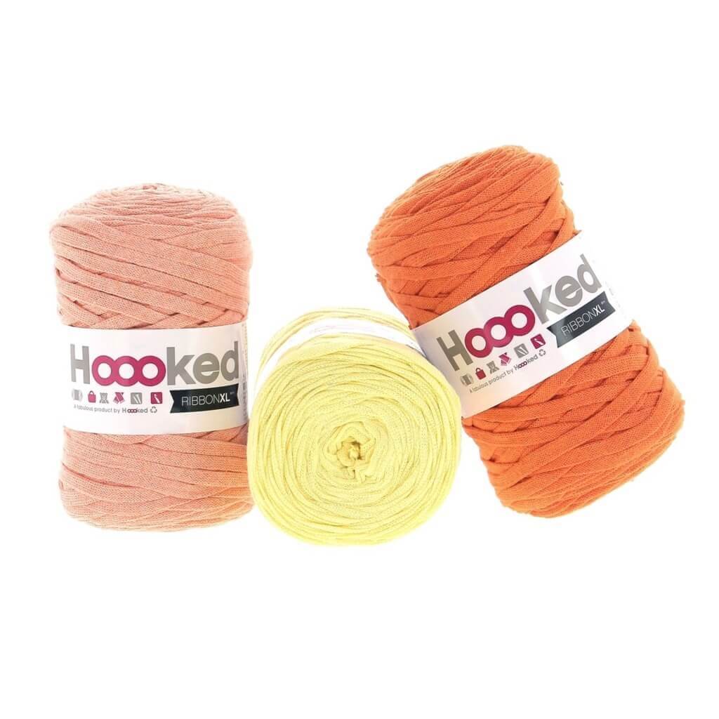 Hoooked Set aus 3 Rollen RibbonXL Fruity Lemonade Lieblingsgarn