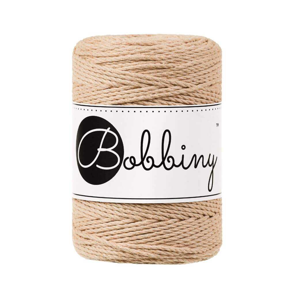 Bobbiny Makramee Garn 1,5 mm x 100 m gedreht Biscuit Lieblingsgarn