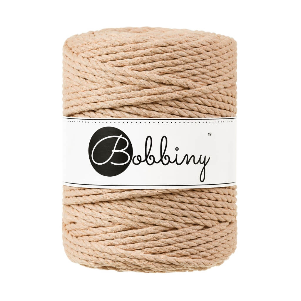 Bobbiny Makramee Garn 5 mm x 100 m gedreht Biscuit Lieblingsgarn