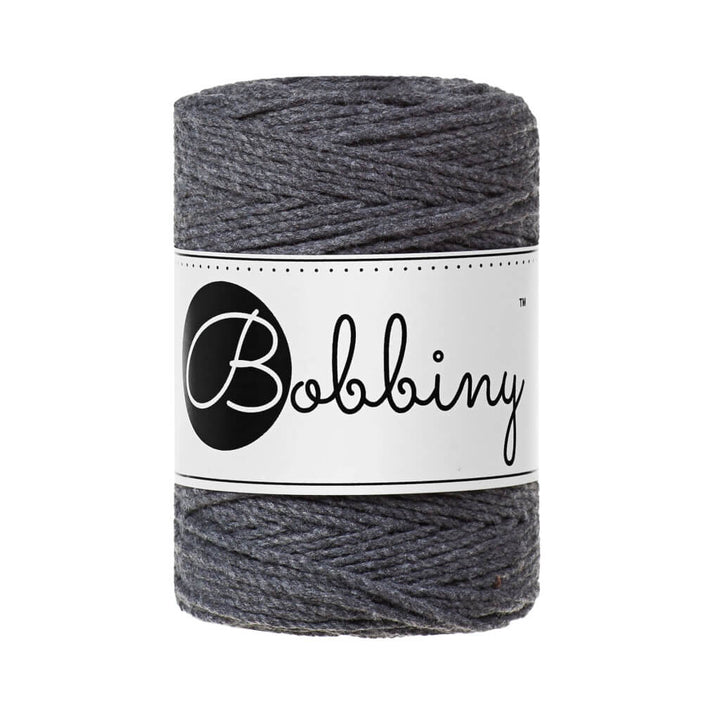 Bobbiny Makramee Garn 1,5 mm x 100 m gedreht Charcoal Lieblingsgarn