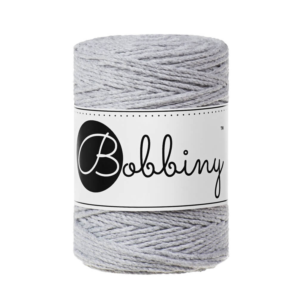 Bobbiny Makramee Garn 1,5 mm x 100 m gedreht Light Grey Lieblingsgarn