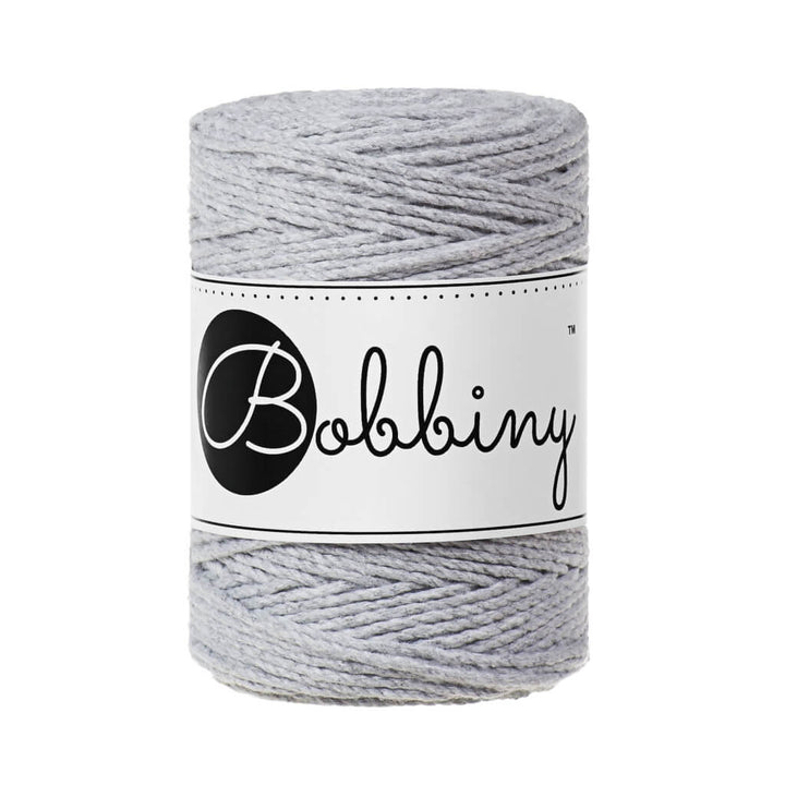 Bobbiny Makramee Garn 1,5 mm x 100 m gedreht Light Grey Lieblingsgarn
