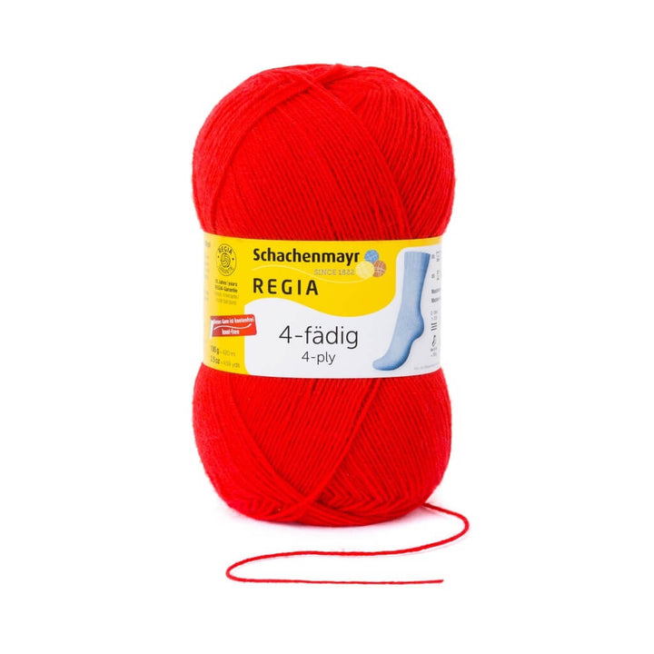 Schachenmayr Regia 4-fädig Uni 100 Gramm 2054 - Hochrot Lieblingsgarn