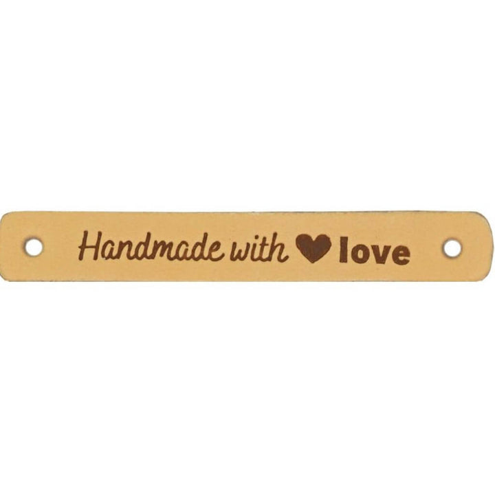 2 Stk. Lederlabel "Handmade with Love" Lieblingsgarn