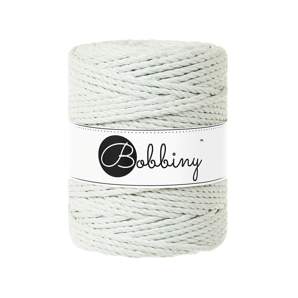 Bobbiny Makramee Garn 5 mm x 100 m gedreht Glossy Milky Green Lieblingsgarn