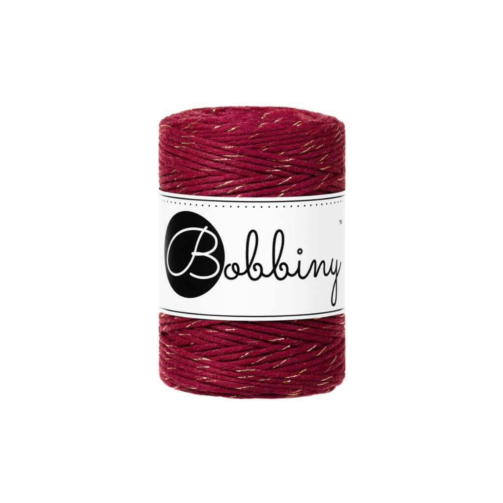 Bobbiny Makramee Garn 1,5 mm Golden Wine Red Lieblingsgarn