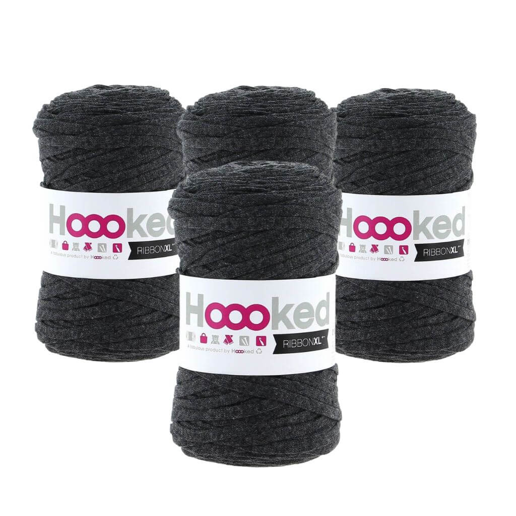 Hoooked RibbonXL 4er Spar-Set Charcoal Anthrazit Lieblingsgarn