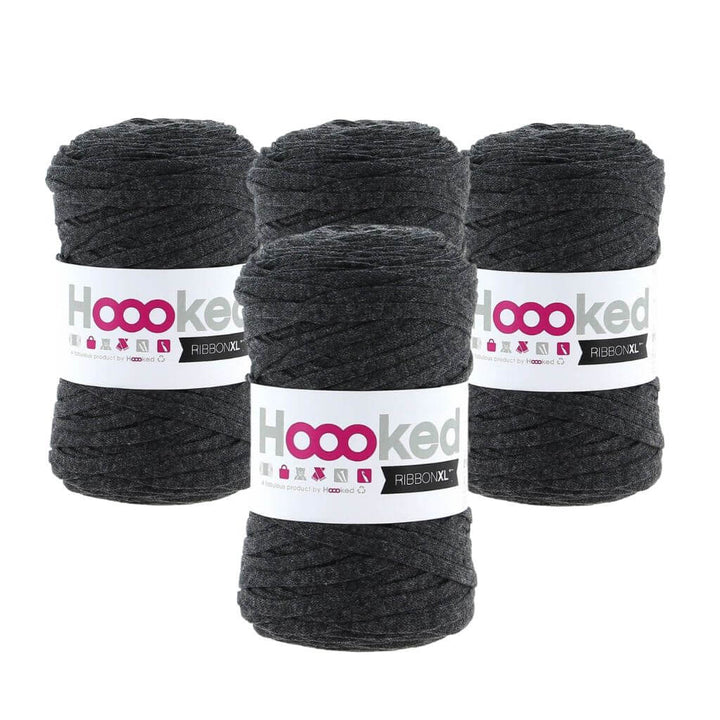 Hoooked RibbonXL 4er Spar-Set Charcoal Anthrazit Lieblingsgarn