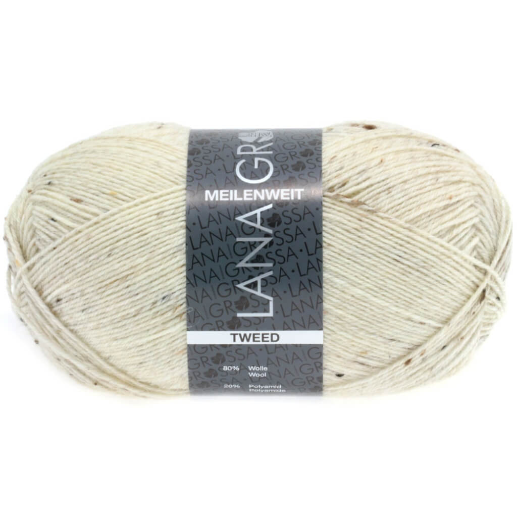 Lana Grossa Meilenweit 100 Tweed 106 - Natur meliert Lieblingsgarn