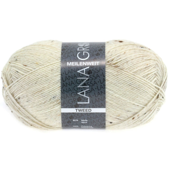 Lana Grossa Meilenweit 100 Tweed 106 - Natur meliert Lieblingsgarn