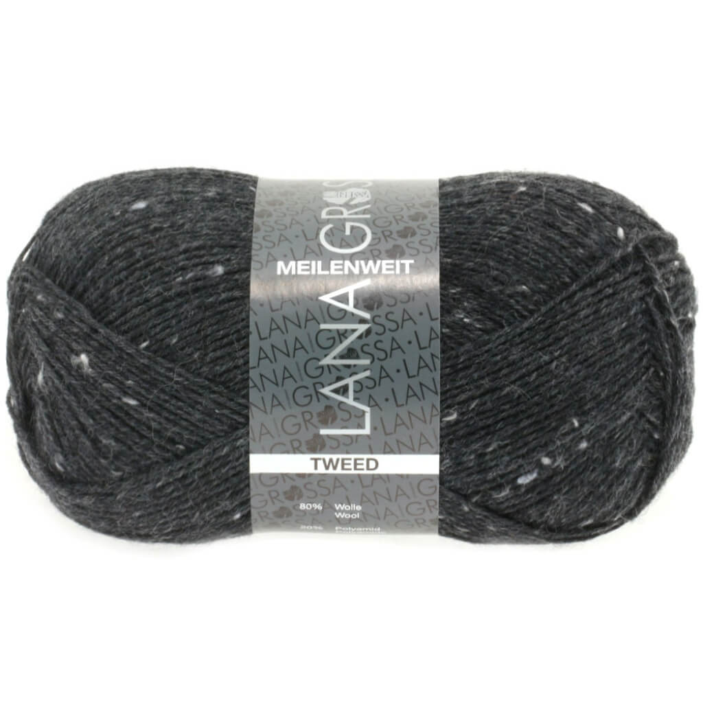 Lana Grossa Meilenweit 100 Tweed 107 - Anthrazit Lieblingsgarn