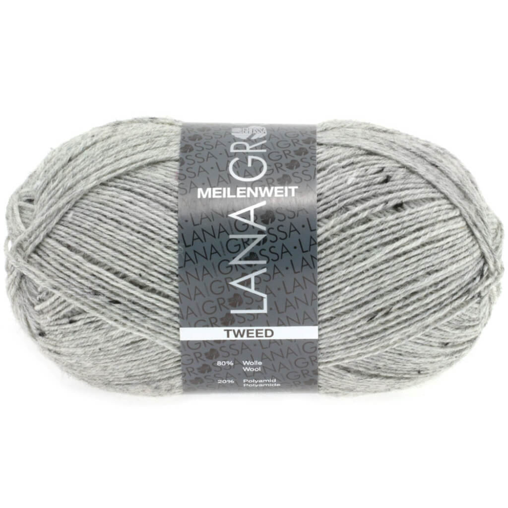 Lana Grossa Meilenweit 100 Tweed 110 - Grau meliert Lieblingsgarn