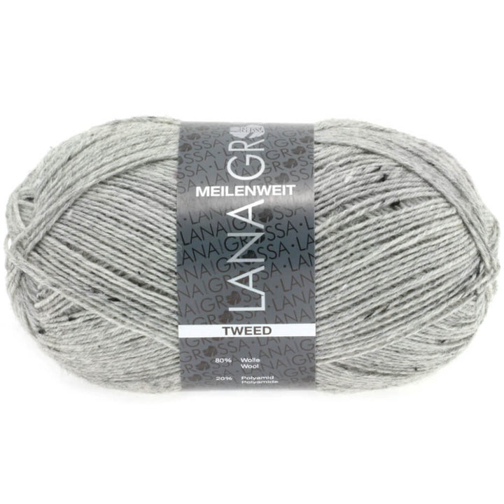 Lana Grossa Meilenweit 100 Tweed 110 - Grau meliert Lieblingsgarn