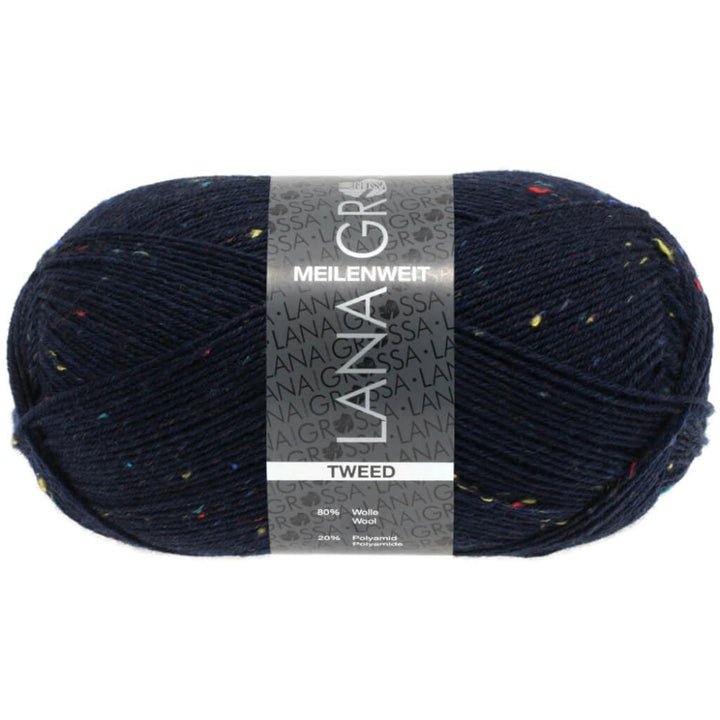Lana Grossa Meilenweit 100 Tweed 112 - Nachtblau Lieblingsgarn