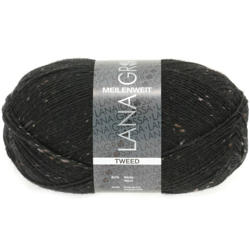 Lana Grossa Meilenweit 100 Tweed 126 - Schwarz Lieblingsgarn