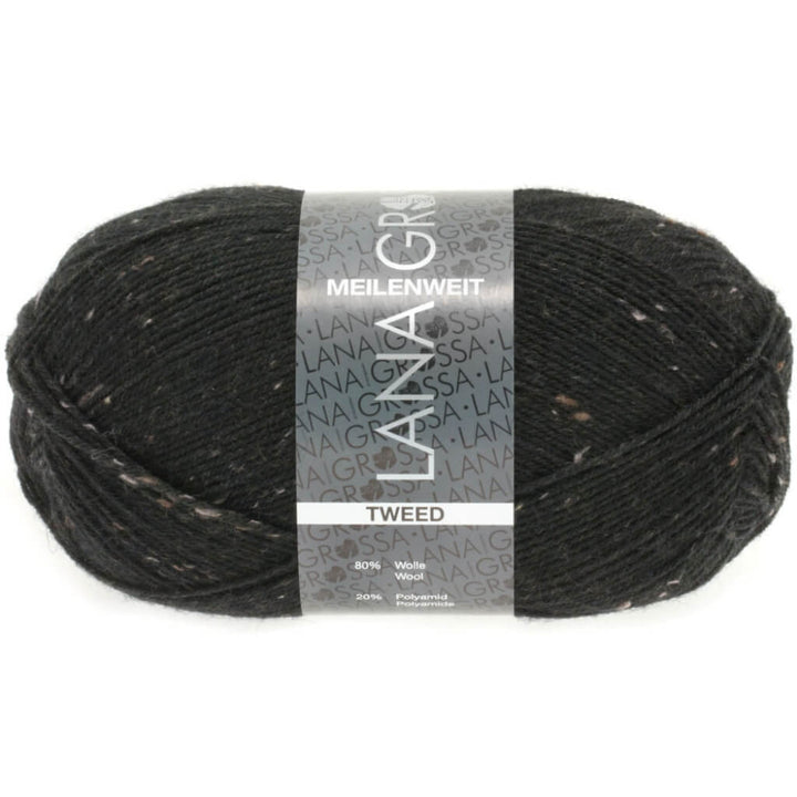 Lana Grossa Meilenweit 100 Tweed 126 - Schwarz Lieblingsgarn