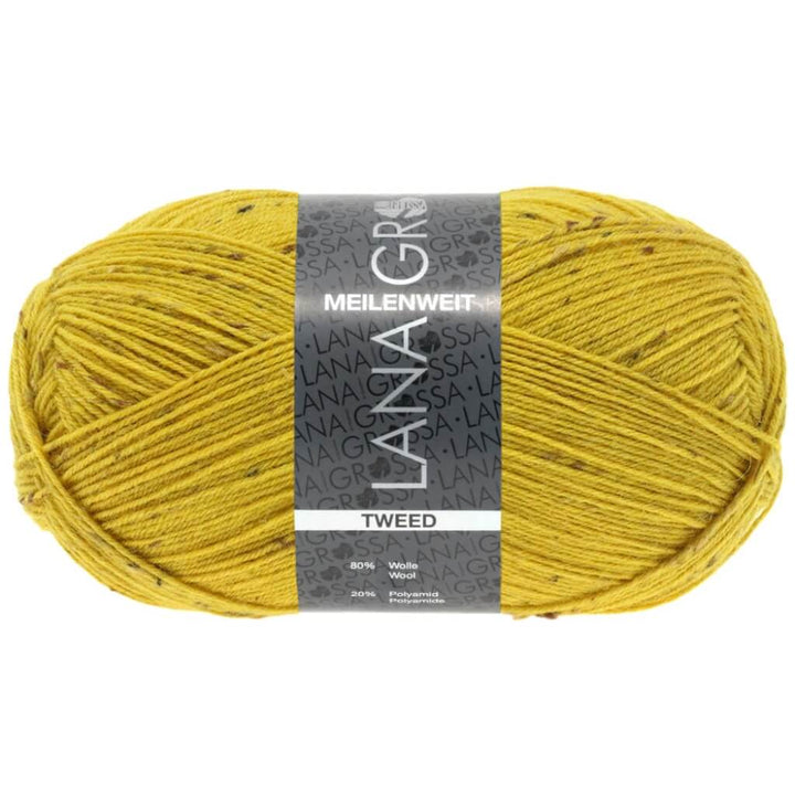 Lana Grossa Meilenweit 100 Tweed 157 - Senfgelb Lieblingsgarn