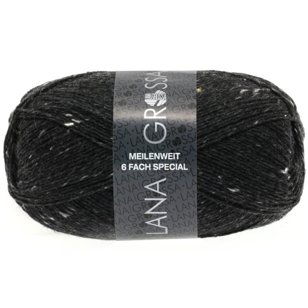 Lana Grossa Meilenweit 6-F 150 Tweed 8837 - Anthrazit Lieblingsgarn
