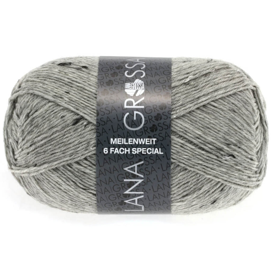 Lana Grossa Meilenweit 6-F 150 Tweed 8972 - Grau Lieblingsgarn