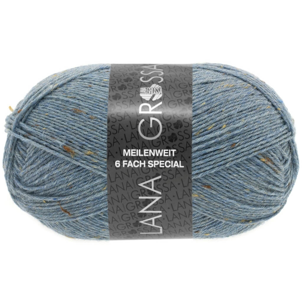 Lana Grossa Meilenweit 6-F 150 Tweed 9227 - Graublau Lieblingsgarn